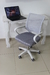 Silla Mesh Respaldo Medio Blanca y Gris - comprar online