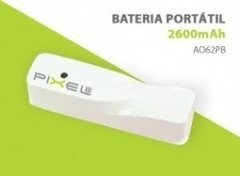 BATERIA CARREGADOR PORTATIL C/1 USB 2600MAH POWER BANK A062BP BRANCA PIXEL - comprar online