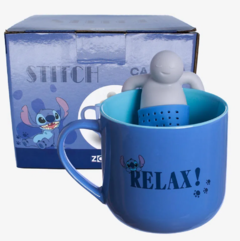 CANECA 350ML COM INFUSOR STITCH RELAX - Magia e Fantasia