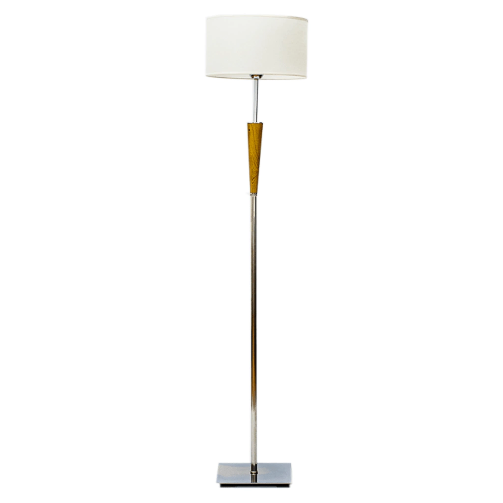 Lamp. pie platil base cuadrada cono torneado