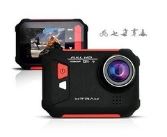 Câmera e Filmadora XTrax Evo Preta/Vermelha 12MP, LCD 1.5", Wi-Fi, Case À Prova D'Água e Grava Vídeo Full HD + Bateria Extra