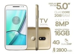 Celular Smartphone Motorola Moto G 4 Play Dourado 16gb 4g Tv