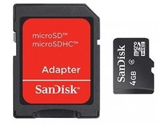 Cartão De Memória Micro Sd Sandisk 4gb Com Adaptador