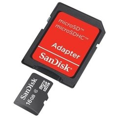 Cartão De Memória Micro Sd Sandisk 16gb Com Adaptador