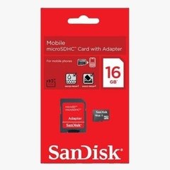Cartão De Memória Micro Sd Sandisk 16gb Com Adaptador - comprar online