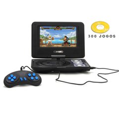 DVD Portátil LCD 7" TV USB TFT FM CD Gamer 300 Jogos com Controle Kimaster - KD-115 - CellCenter