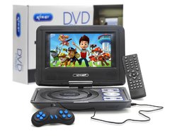 DVD Portátil LCD 7" TV USB TFT FM CD Gamer 300 Jogos com Controle Kimaster - KD-115