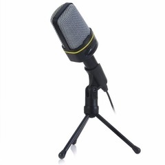 Microfone Condensador Com Fio Tripé Studio Sf 920 Cabo P2