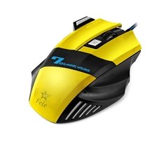 Mouse Gamer 7 Botões 2400 Dpi Gaming Plug & Play Feir Fr-404 Amarelo na internet