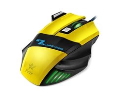 Mouse Gamer 7 Botões 2400 Dpi Gaming Plug & Play Feir Fr-404 Amarelo - CellCenter