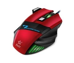 Mouse Gamer 7 Botões 2400 Dpi Gaming Plug & Play Feir Fr-404 Vermelho - comprar online