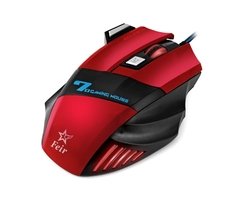 Mouse Gamer 7 Botões 2400 Dpi Gaming Plug & Play Feir Fr-404 Vermelho na internet