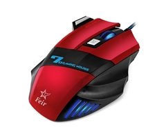 Mouse Gamer 7 Botões 2400 Dpi Gaming Plug & Play Feir Fr-404 Vermelho - CellCenter