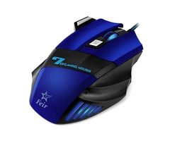 Mouse Gamer 7 Botões 2400 Dpi Gaming Plug & Play Feir Fr-404 Azul - CellCenter