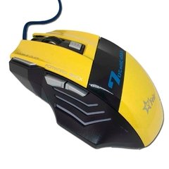 Mouse Gamer 7 Botões 2400 Dpi Gaming Plug & Play Feir Fr-404 Amarelo