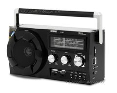 Rádio Retrô Bluetooth Fm Usb Sd Recarregável Le-657 Preto na internet
