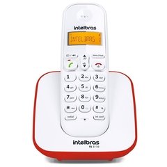 Imagem do Telefone Sem Fio Mesa Bina Identificador Intelbras Ts3110 Brnaco/Vermelho