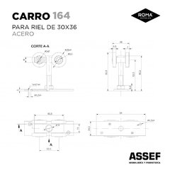 Carro de Acero 164 (para Riel 30X36) - comprar online