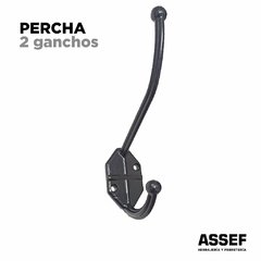 PERCHA 2 GANCHOS | Negro