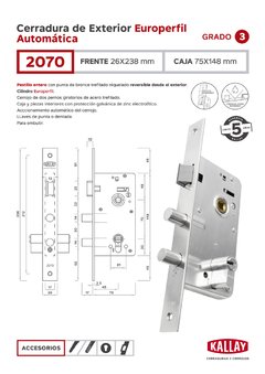 CERRADURA KALLAY 2070 AUTOMATICA