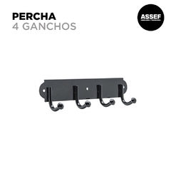 Percha 4 Ganchos | Negro