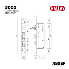 CERRADURA DE SEGURIDAD ANGOSTA CORREDIZA KALLAY 5002 - comprar online