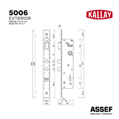 CERRADURA DE SEGURIDAD ANGOSTA DOBLE PERNO KALLAY 5006 - comprar online