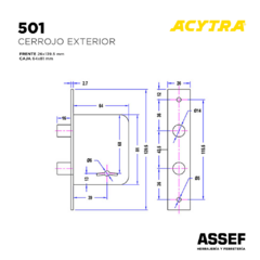 501 Cerrojo para Puerta Exterior Acytra - comprar online