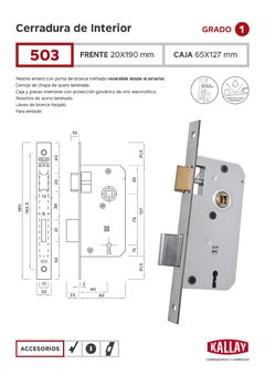 CERRADURA COMUN KALLAY 503 - comprar online