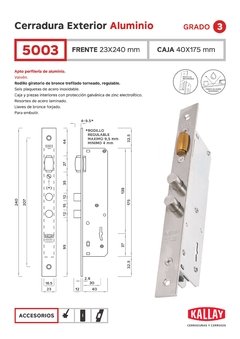 CERRADURA KALLAY 5003 VAIVEN MODENA