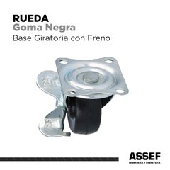 Rueda Negra | Base Giratoria con Freno 40mm y 50 mm en internet