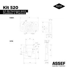 kit 520 | herrajes corredizos para muebles o placard. - HERRAJES ASSEF