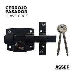 Cerrojo Pasador Llave Cruz Negro