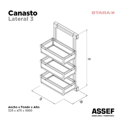 Canasto Lateral 3 Bandejas en internet