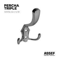 Percha Triple | Cromo - HERRAJES ASSEF