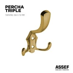 Percha Triple | Dorado - comprar online