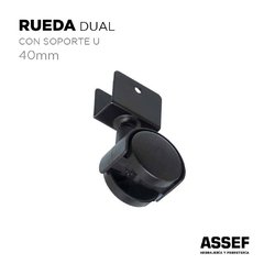 Rueda Dual con soporte U 40MM