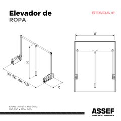 Elevador de Ropa | Línea PREMIUM - HERRAJES ASSEF