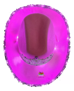 Sombrero Cowboy Cowgirl Luminoso Cotillon Led Vaquero Corona - comprar online