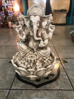 Fuente de agua Ganesha con monedas Art 51088