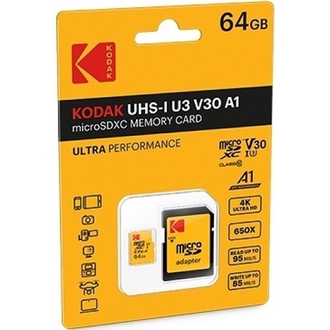 Tarjeta de memoria microSDXC KODAK con adaptador 64 GB