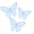 Mariposas decorativas celeste pastel x6