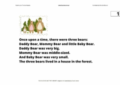 A3 Cuento tamaño A3 Título "Goldilocks and the 3 bears" - Hauska