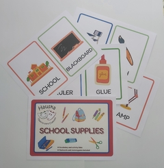 A3 "School supplies" Material didáctico en inglés Tamaño A3 - Hauska