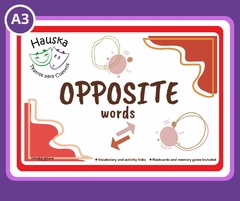 A3 "Opposite words" Material didáctico en inglés Tamaño A3