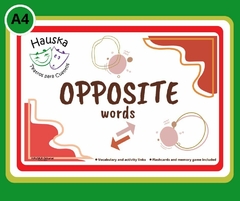 A4 "Opposite words" Material didáctico en inglés Tamaño A4