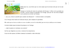 A3 CUENTO Tamaño A3 (grande) Título: "LA LIEBRE Y LA TORTUGA SE HACEN AMIGAS." - comprar online