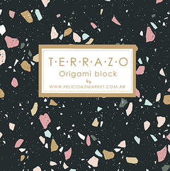 Block surtido "Terrazo" (simple faz, 120 papeles-15x15 cm)