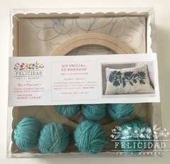 Kit INICIAL bordado mexicano ¨Mexico verde agua¨ (Incluye bastidor) - comprar online