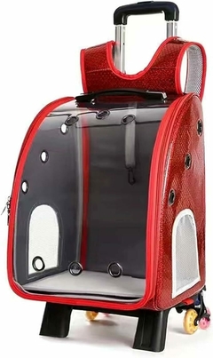 Mochila Carry On Valija Transportadora Con Ruedas Perro Gato 1812